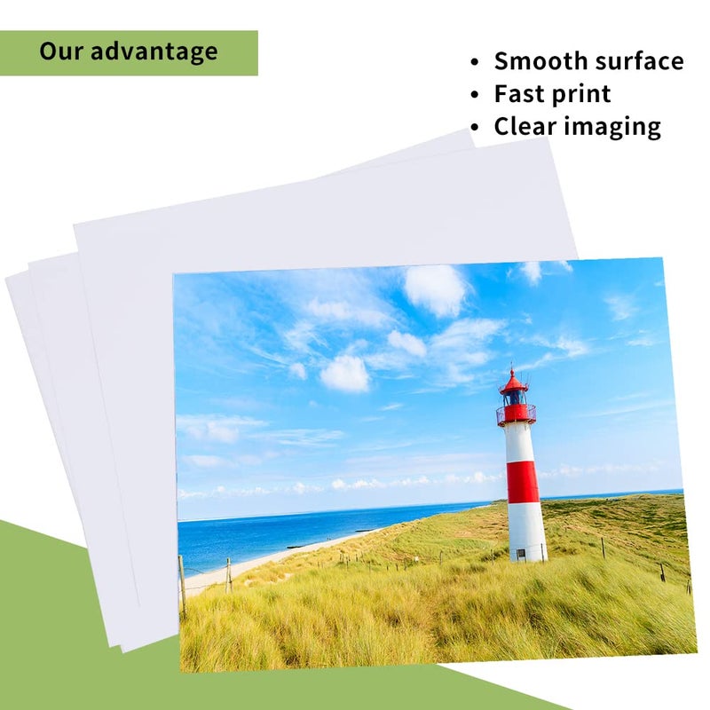 LUNARM 30 Sheets Photo Paper, 8""x10"" Glossy Paper Photo for Dye Ink Printer, 180gsm Inkjet Printing Photo Paper Clear Image for Photo Album DIY Party Camping Festival Record - Image 4